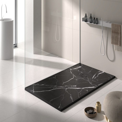 Plato de ducha modelo Stone 3 D de Duplach color marmol negro