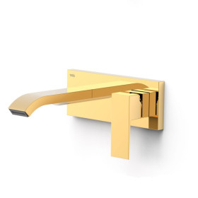 Grifo monomando empotrado de lavabo modelo Exlusive Cuadro de Tres color Oro
