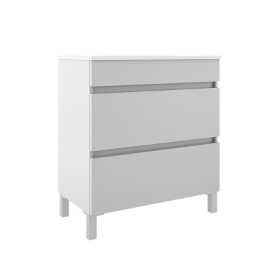 Mueble con patas modelo Box de Promobath color blanco brillo