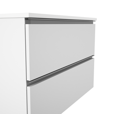 Detalle mueble suspendido modelo Granada de Promobath color blanco mate
