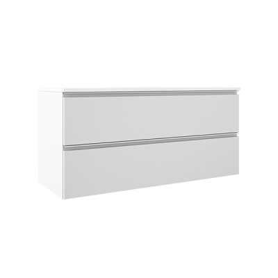 Mueble suspedido modelo Granada de Promobath tirador blanco mate color blanco brillo