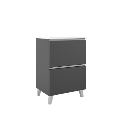 Mueble con patas modelo Granada de Promobath tirador aluminio color ceniza