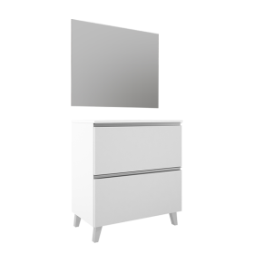 Mueble con patas modelo Granada de Promobath tirador aluminio color blanco