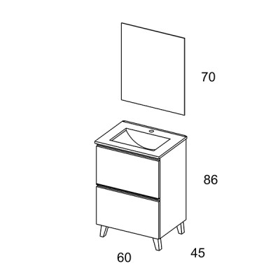 Medidas mueble 60 cm Granada de Promobath