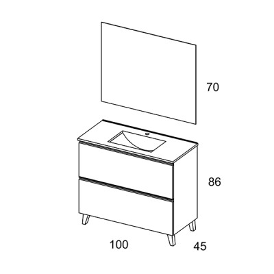 Medidas mueble Granada 100 cm Promobath