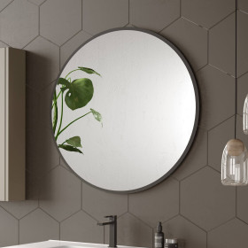 Miroir rond noir Coycama