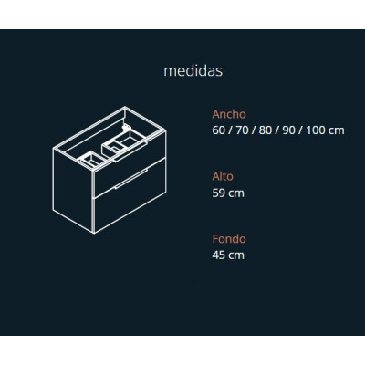 Medidas mueble Galsaky de Coycama