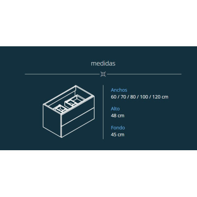 Medidas mueble Landes de Coycama