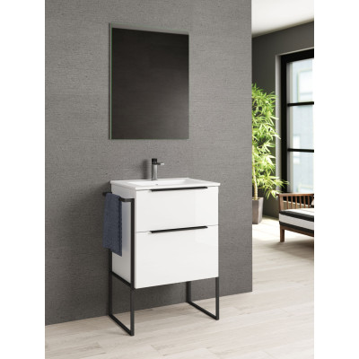 Mueble con patas modelo Galsaky de Coycama color blanco brillo