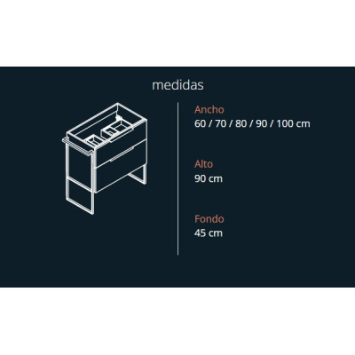 Medidas mueble Galsaky de Coycama