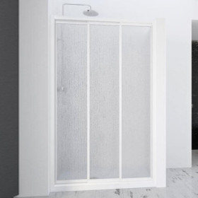 Mampara de ducha frontal entre paredes Demi Profiltek color blanco