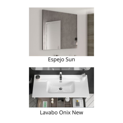 Espejo Sun y lavabo Onix New de Coycama