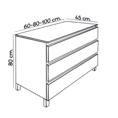 Medidas Mueble con patas Aprilia TM