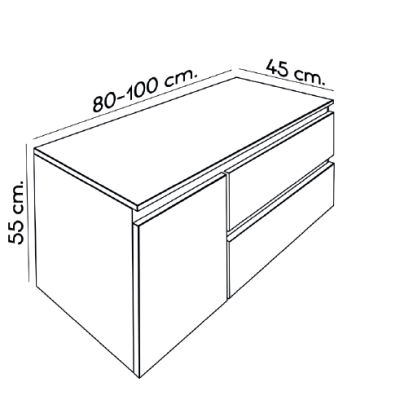 Medidas Mueble suspendido Verona TM