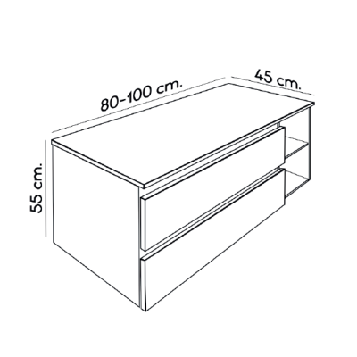 Medidas mueble suspendido Siena TM