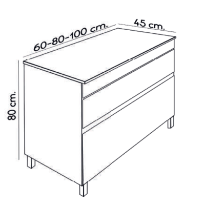 Medidas mueble con patas Padua TM