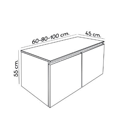 Medidas mueble suspendido Olbia TM