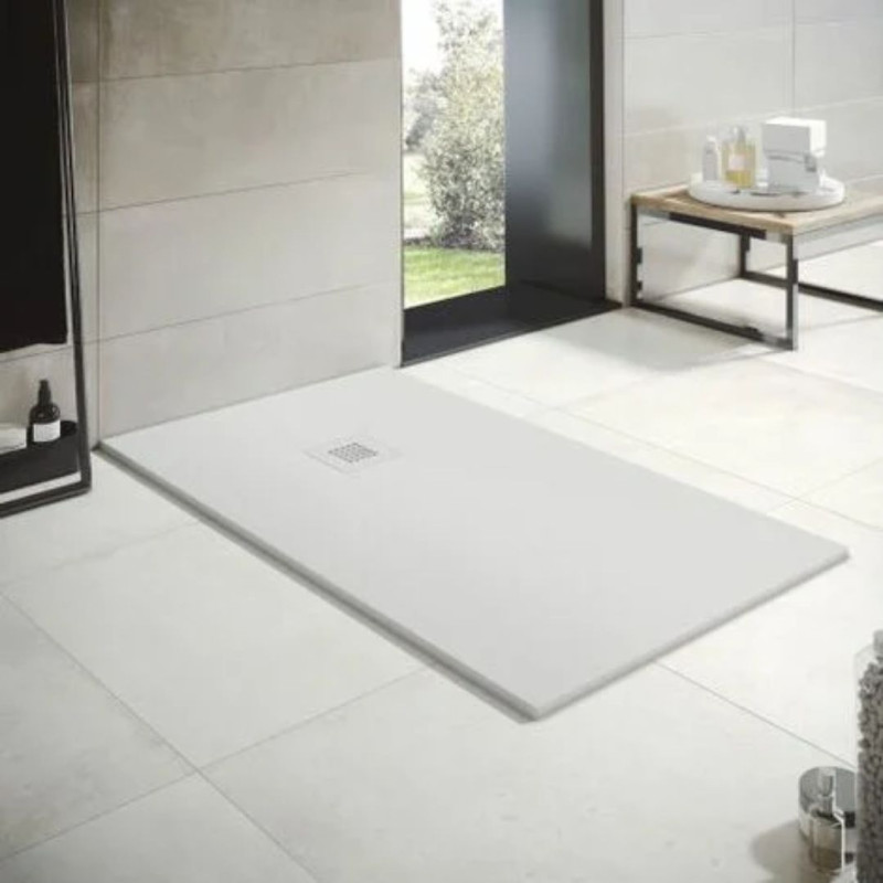 Plato de ducha resina con marco blanco 70x120 cm